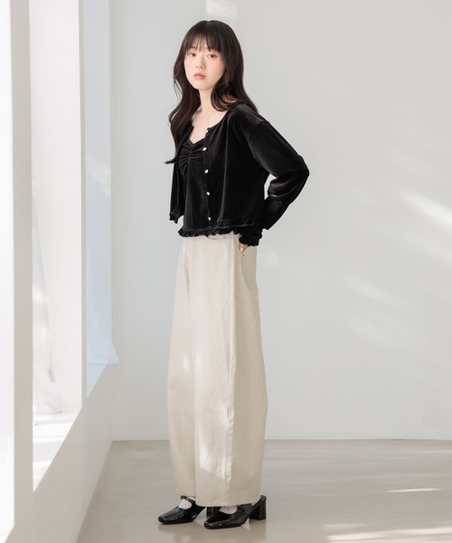 Heather（ヘザー）の「ベロアフリルカット2P　645185（Tシャツ/カットソー・レディース・ピンク/ブラック/アイボリー・FREE）」の10枚目の写真