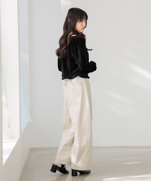 Heather（ヘザー）の「ベロアフリルカット2P　645185（Tシャツ/カットソー・レディース・ピンク/ブラック/アイボリー・FREE）」の11枚目の写真