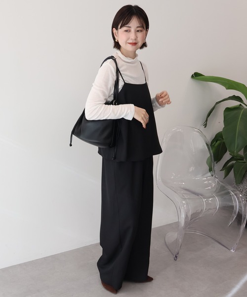 AMERICAN HOLIC(アメリカンホリック)の「リネンライクビスチェサロペット(サロペット/オーバーオール・レディース・ブラック/グレイッシュベージュ・M/L)」の15枚目の写真