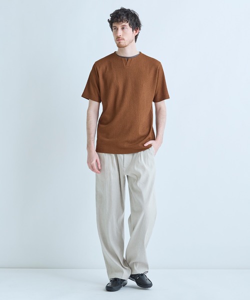 MEN'S BIGI（メンズビギ）の「SMART MERINO/ヴィスコースリネン 2タックイージーパンツ＜軽量/通気性＞＜ストレッチ＞（その他パンツ・メンズ・ブラック/ベージュ・01/02/03）」の15枚目の写真