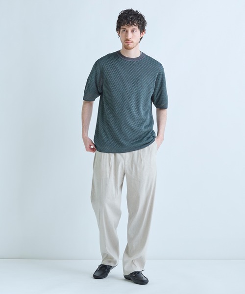 MEN'S BIGI（メンズビギ）の「SMART MERINO/ヴィスコースリネン 2タックイージーパンツ＜軽量/通気性＞＜ストレッチ＞（その他パンツ・メンズ・ブラック/ベージュ・01/02/03）」の14枚目の写真