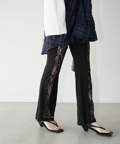 chuclla(チュクラ)の「レースパネル フレアパンツ chw26s085(その他パンツ・レディース・ブラック・S/M/L)」の8枚目の写真