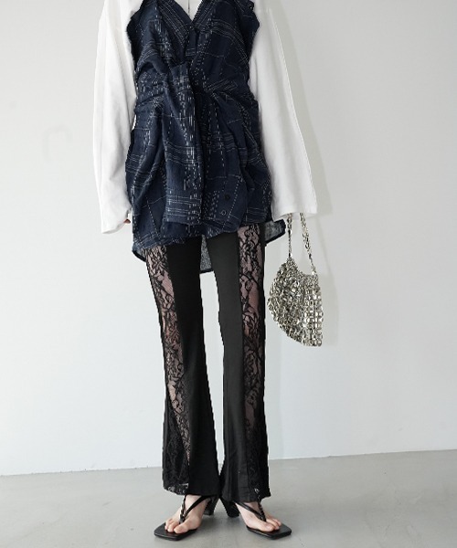 chuclla(チュクラ)の「レースパネル フレアパンツ chw26s085(その他パンツ・レディース・ブラック・S/M/L)」の10枚目の写真