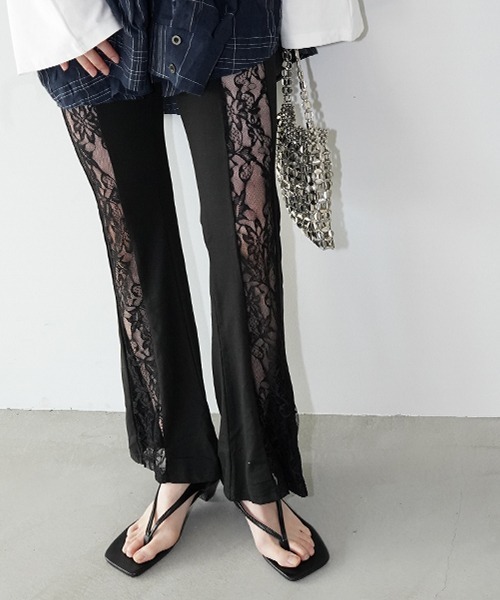 chuclla(チュクラ)の「レースパネル フレアパンツ chw26s085(その他パンツ・レディース・ブラック・S/M/L)」の9枚目の写真