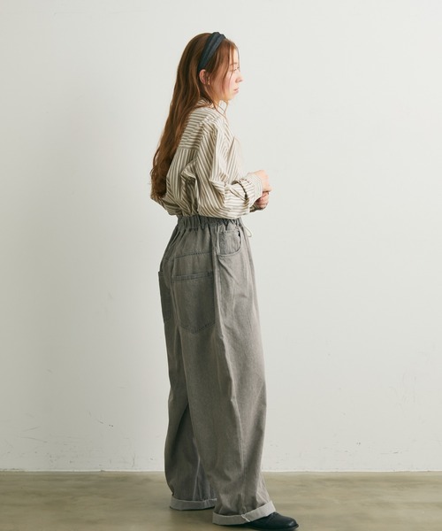 Crisp（クリスプ）の「マルチストライプオーバーシャツ（シャツ/ブラウス・レディース・ブルー/ブラウン・FREE）」の22枚目の写真