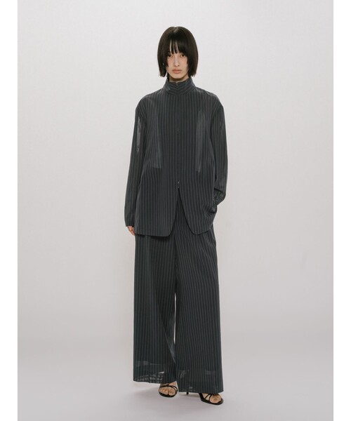 MIDIUMISOLID(ミディウミソリッド)の「MIDIUMISOLID for Ladies シースルージップジャケット(ダウンジャケット/コート・レディース・グレー/ブラック/ネイビー・FREE)」の11枚目の写真
