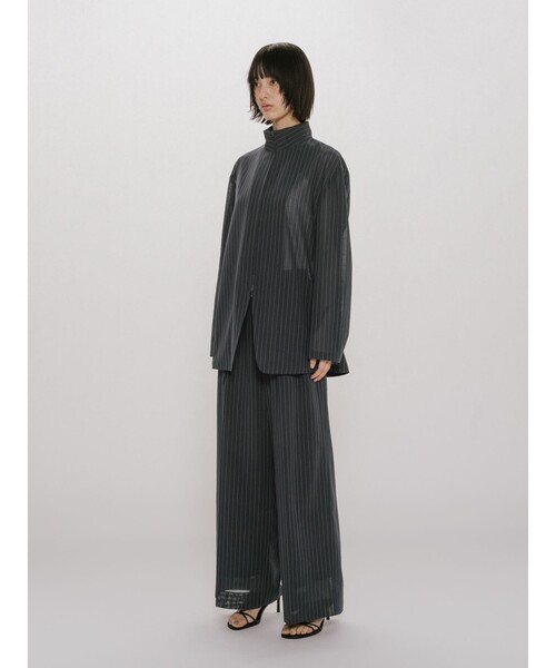 MIDIUMISOLID(ミディウミソリッド)の「MIDIUMISOLID for Ladies シースルージップジャケット(ダウンジャケット/コート・レディース・グレー/ブラック/ネイビー・FREE)」の12枚目の写真