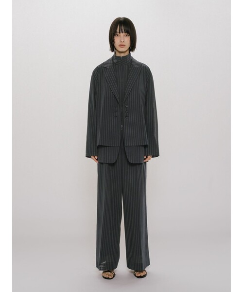 MIDIUMISOLID(ミディウミソリッド)の「MIDIUMISOLID for Ladies シースルージップジャケット(ダウンジャケット/コート・レディース・グレー/ブラック/ネイビー・FREE)」の15枚目の写真