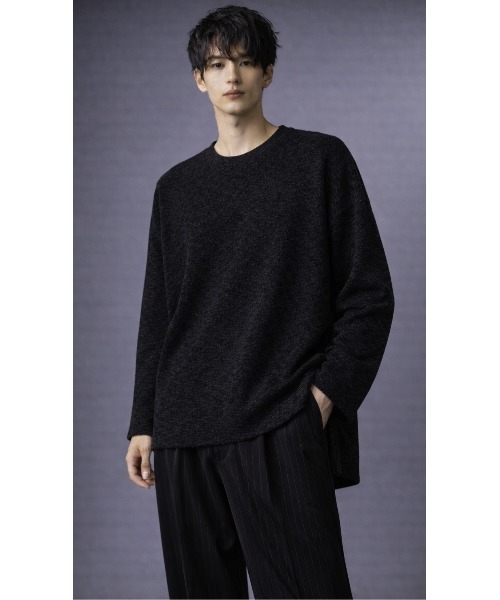 Sakka（サッカ）の「GGDワイドスリーブスラブビッグニット（Tシャツ/カットソー・レディース・ブラック/グレー・FREE）」の2枚目の写真