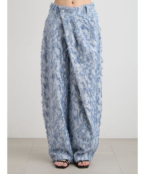 MIESROHE（ミースロエ）の「【洗える】【Nuriコラボ】ジャガードパンツ（その他パンツ・レディース・ブルー/ホワイト・1/0）」の5枚目の写真