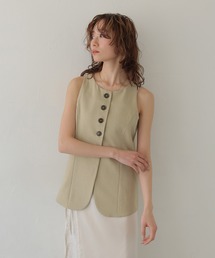 CLEIO（クレイオ）の「【CLEIO】-春アウター-アメリカンスリーブミニマルベスト AMERICAN SLEEVE MINIMAL VEST（ベスト）」