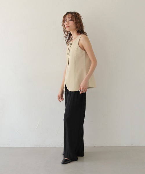 CLEIO(クレイオ)の「【CLEIO】アメリカンスリーブミニマルベスト AMERICAN SLEEVE MINIMAL VEST(ベスト・レディース・アイボリー/ライトベージュ/ピンク・FREE)」の14枚目の写真