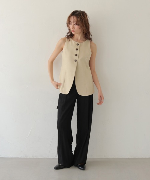 CLEIO(クレイオ)の「【CLEIO】アメリカンスリーブミニマルベスト AMERICAN SLEEVE MINIMAL VEST(ベスト・レディース・アイボリー/ライトベージュ/ピンク・FREE)」の10枚目の写真