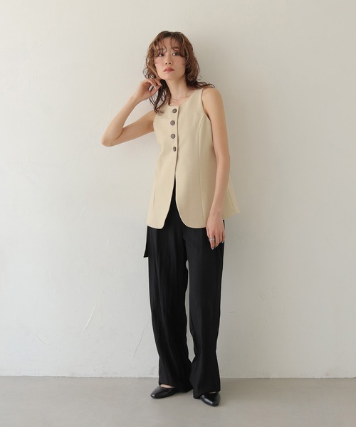 CLEIO(クレイオ)の「【CLEIO】アメリカンスリーブミニマルベスト AMERICAN SLEEVE MINIMAL VEST(ベスト・レディース・アイボリー/ライトベージュ/ピンク・FREE)」の11枚目の写真
