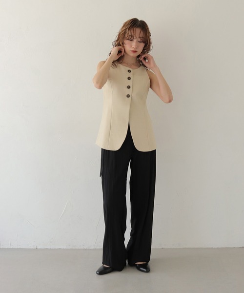 CLEIO(クレイオ)の「【CLEIO】アメリカンスリーブミニマルベスト AMERICAN SLEEVE MINIMAL VEST(ベスト・レディース・アイボリー/ライトベージュ/ピンク・FREE)」の12枚目の写真