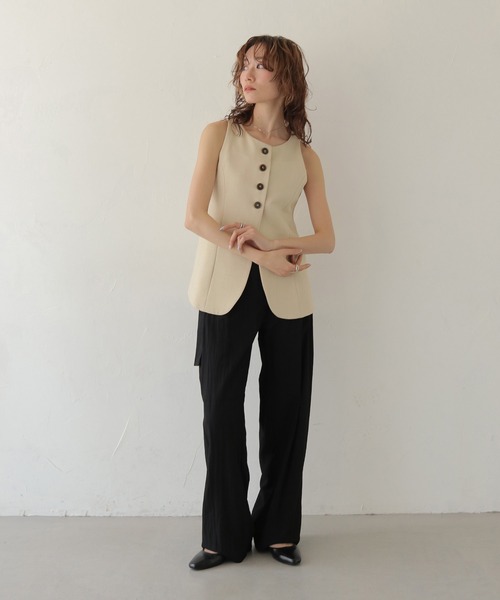 CLEIO(クレイオ)の「【CLEIO】アメリカンスリーブミニマルベスト AMERICAN SLEEVE MINIMAL VEST(ベスト・レディース・アイボリー/ライトベージュ/ピンク・FREE)」の13枚目の写真
