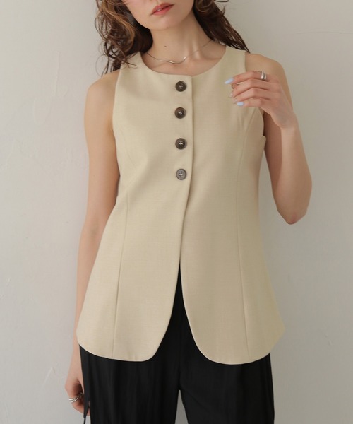 CLEIO(クレイオ)の「【CLEIO】アメリカンスリーブミニマルベスト AMERICAN SLEEVE MINIMAL VEST(ベスト・レディース・アイボリー/ライトベージュ/ピンク・FREE)」の9枚目の写真