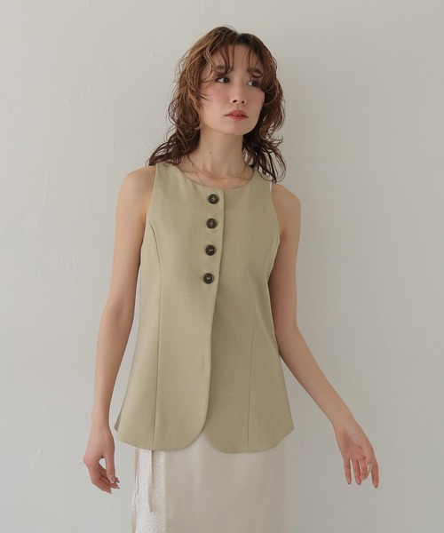 CLEIO(クレイオ)の「【CLEIO】アメリカンスリーブミニマルベスト AMERICAN SLEEVE MINIMAL VEST(ベスト・レディース・アイボリー/ライトベージュ/ピンク・FREE)」の16枚目の写真