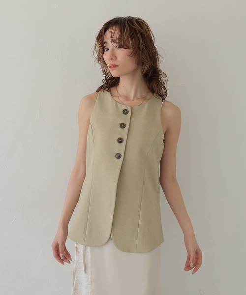 CLEIO(クレイオ)の「【CLEIO】アメリカンスリーブミニマルベスト AMERICAN SLEEVE MINIMAL VEST(ベスト・レディース・アイボリー/ライトベージュ/ピンク・FREE)」の17枚目の写真