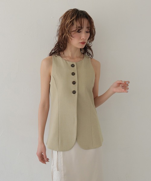 CLEIO(クレイオ)の「【CLEIO】アメリカンスリーブミニマルベスト AMERICAN SLEEVE MINIMAL VEST(ベスト・レディース・アイボリー/ライトベージュ/ピンク・FREE)」の18枚目の写真
