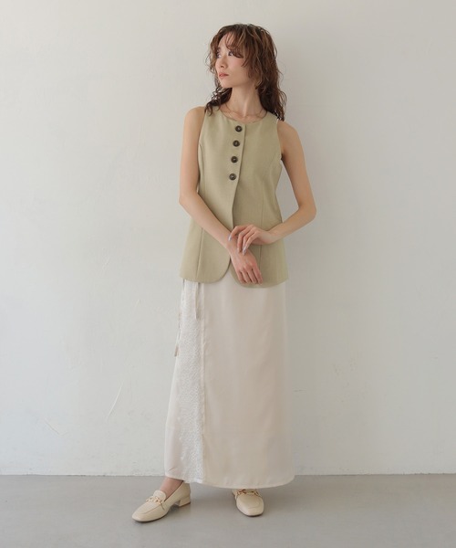 CLEIO(クレイオ)の「【CLEIO】アメリカンスリーブミニマルベスト AMERICAN SLEEVE MINIMAL VEST(ベスト・レディース・アイボリー/ライトベージュ/ピンク・FREE)」の21枚目の写真