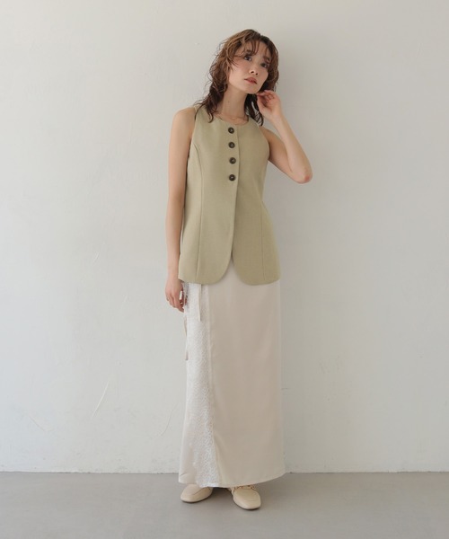 CLEIO(クレイオ)の「【CLEIO】アメリカンスリーブミニマルベスト AMERICAN SLEEVE MINIMAL VEST(ベスト・レディース・アイボリー/ライトベージュ/ピンク・FREE)」の22枚目の写真