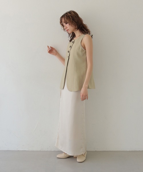 CLEIO(クレイオ)の「【CLEIO】アメリカンスリーブミニマルベスト AMERICAN SLEEVE MINIMAL VEST(ベスト・レディース・アイボリー/ライトベージュ/ピンク・FREE)」の22枚目の写真