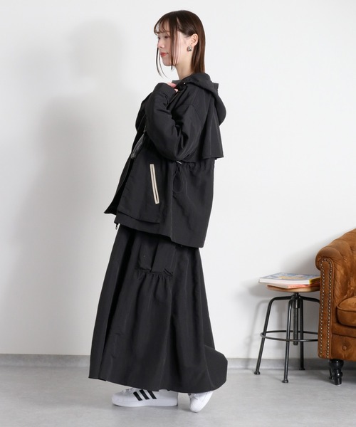 cepo（セポ）の「〈セットアップ対応〉撥水・UV・ウォッシャブル 2wayグログランハーフドロストジャケット（ブルゾン・レディース・ベージュ/ブラック/グレー・M）」の21枚目の写真