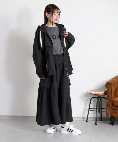 cepo（セポ）の「〈セットアップ対応〉撥水・UV・ウォッシャブル 2wayグログランハーフドロストジャケット（ブルゾン・レディース・ベージュ/ブラック/グレー・M）」の20枚目の写真