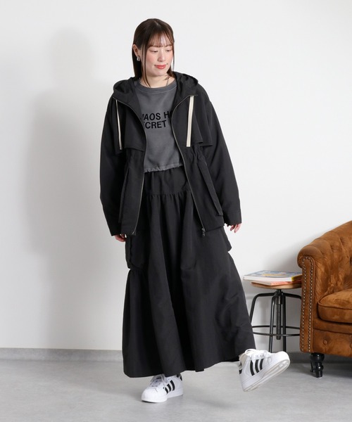 cepo（セポ）の「〈セットアップ対応〉撥水・UV・ウォッシャブル 2wayグログランハーフドロストジャケット（ブルゾン・レディース・ベージュ/ブラック/グレー・M）」の22枚目の写真