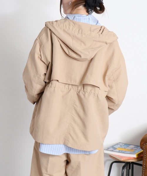 cepo（セポ）の「〈セットアップ対応〉撥水・UV・ウォッシャブル 2wayグログランハーフドロストジャケット（ブルゾン・レディース・ベージュ/ブラック/グレー・M）」の12枚目の写真