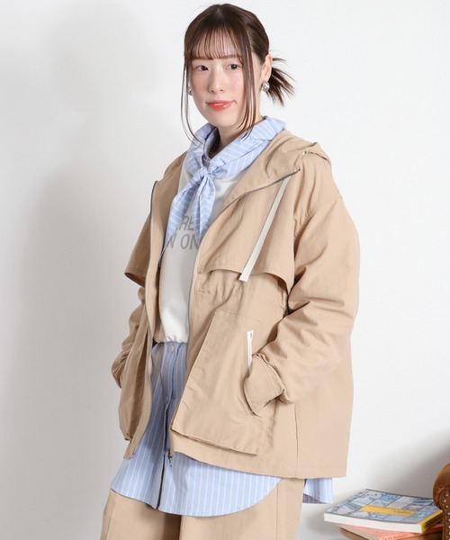 cepo（セポ）の「〈セットアップ対応〉撥水・UV・ウォッシャブル 2wayグログランハーフドロストジャケット（ブルゾン・レディース・ベージュ/ブラック/グレー・M）」の15枚目の写真