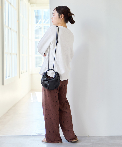 U by SPICK&SPAN（ユーバイスピックアンドスパン）の「柄編みニットロングパンツ（その他パンツ・レディース・ブラウン/アイボリー・FREE）」の5枚目の写真