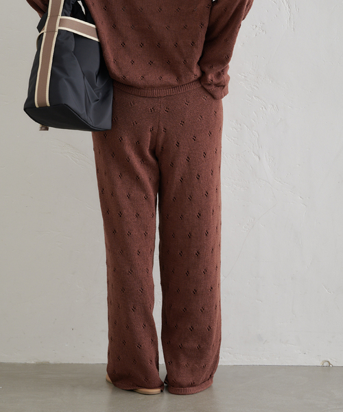 U by SPICK&SPAN（ユーバイスピックアンドスパン）の「柄編みニットロングパンツ（その他パンツ・レディース・ブラウン/アイボリー・FREE）」の11枚目の写真