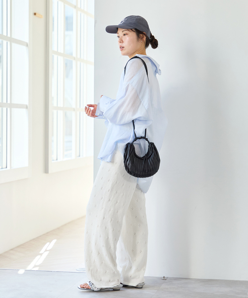 U by SPICK&SPAN（ユーバイスピックアンドスパン）の「柄編みニットロングパンツ（その他パンツ・レディース・ブラウン/アイボリー・FREE）」の22枚目の写真