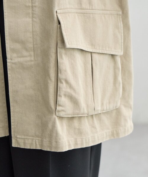 DISCOAT（ディスコート）の「【Enlude】ミリタリージャケット《ユニセックス》（ミリタリージャケット・レディース・グレイッシュベージュ/カーキ・FREE）」の8枚目の写真