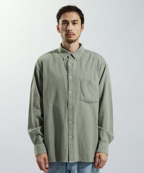 BAYFLOW（ベイフロー）の「［サングラスホルダー＆眼鏡拭き付］コットンリネンシャツ【ストレッチ】（シャツ/ブラウス・メンズ・ピンク/ホワイト/カーキ・LARGE/MEDIUM）」の13枚目の写真