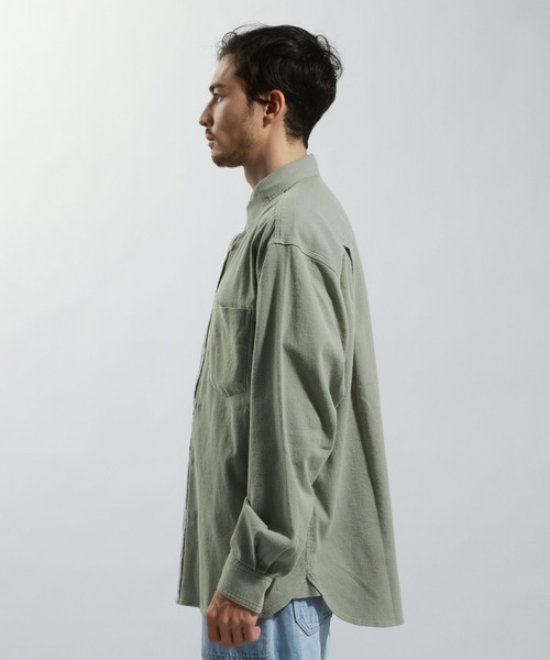 BAYFLOW（ベイフロー）の「［サングラスホルダー＆眼鏡拭き付］コットンリネンシャツ【ストレッチ】（シャツ/ブラウス・メンズ・ピンク/ホワイト/カーキ・LARGE/MEDIUM）」の19枚目の写真