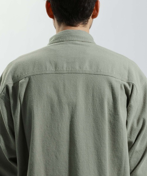 BAYFLOW（ベイフロー）の「［サングラスホルダー＆眼鏡拭き付］コットンリネンシャツ【ストレッチ】（シャツ/ブラウス・メンズ・ピンク/ホワイト/カーキ・LARGE/MEDIUM）」の18枚目の写真