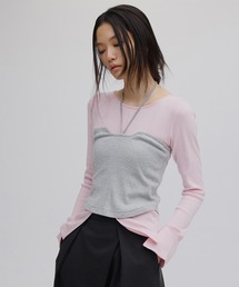 Ameri（アメリ）の「MILLER×Ameri BUISTIER SET TOP（Tシャツ/カットソー）」