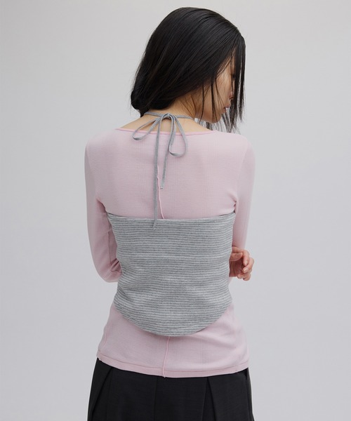 Ameri（アメリ）の「MILLER×Ameri BUISTIER SET TOP（Tシャツ/カットソー・レディース・ブラウン/ピンク/ブルー・FREE）」の18枚目の写真