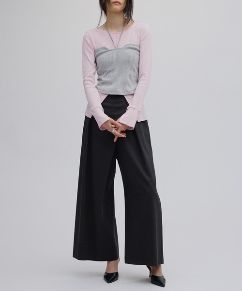 Ameri（アメリ）の「MILLER×Ameri BUISTIER SET TOP（Tシャツ/カットソー・レディース・ブラウン/ピンク/ブルー・FREE）」の19枚目の写真