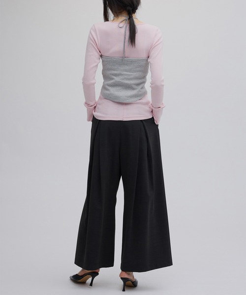 Ameri（アメリ）の「MILLER×Ameri BUISTIER SET TOP（Tシャツ/カットソー・レディース・ブラウン/ピンク/ブルー・FREE）」の20枚目の写真