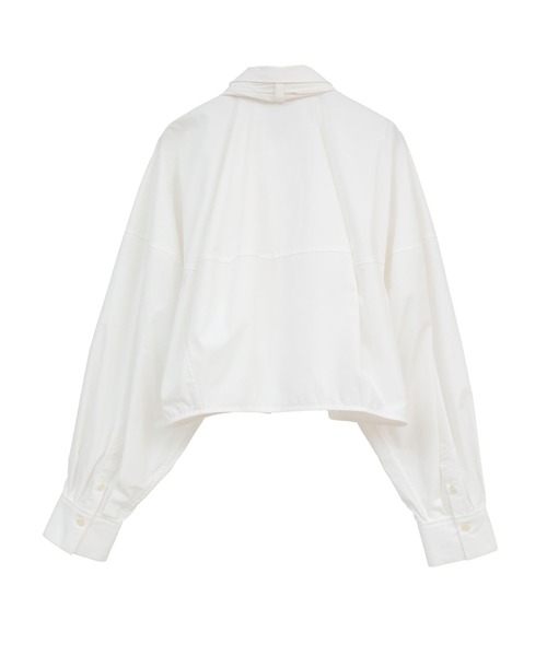CLANE(クラネ)の「【CLANE/クラネ】RIBBON TIED COMPACT SHIRTS/リボンタイコンパクトシャツ/ブラウス(シャツ/ブラウス・レディース・ホワイト/サックスブルー・1)」の4枚目の写真