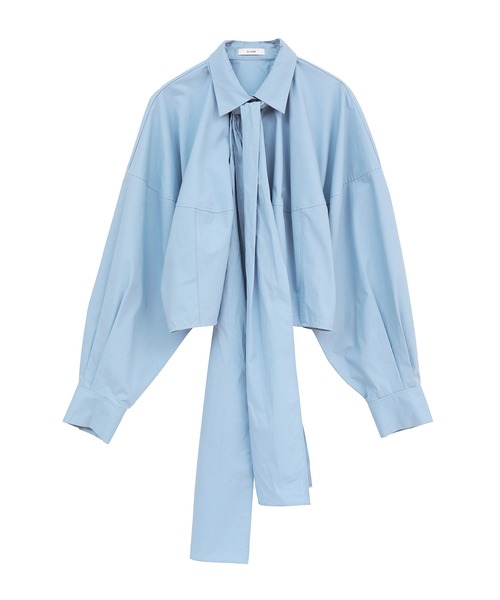 CLANE(クラネ)の「【CLANE/クラネ】RIBBON TIED COMPACT SHIRTS/リボンタイコンパクトシャツ/ブラウス(シャツ/ブラウス・レディース・ホワイト/サックスブルー・1)」の11枚目の写真