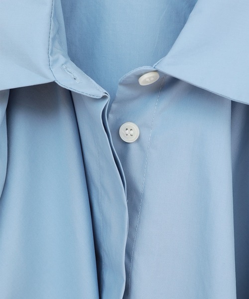 CLANE(クラネ)の「【CLANE/クラネ】RIBBON TIED COMPACT SHIRTS/リボンタイコンパクトシャツ/ブラウス(シャツ/ブラウス・レディース・ホワイト/サックスブルー・1)」の14枚目の写真