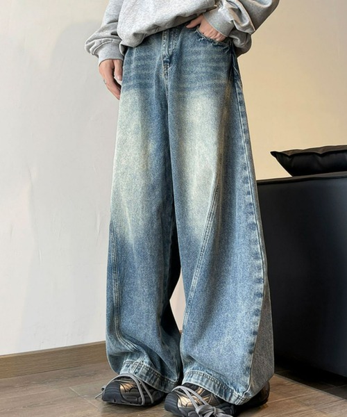 REBALANCE(リバランス)の「レトロワイドデニム(デニムパンツ・レディース・A・X-LARGE/LARGE/MEDIUM)」の1枚目の写真