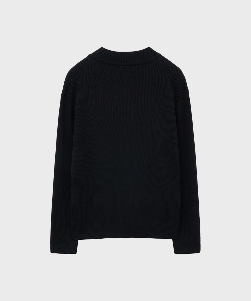 NOIRER（ノイア）の「リブドジップアップニット（ブラック）（ニット/セーター・メンズ・その他・48/52/50）」の4枚目の写真