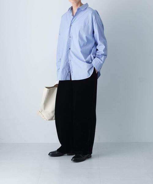 かぐれ(カグレ)の「コットンストライプレギュラーシャツ(シャツ/ブラウス・レディース・ブルー・FREE)」の3枚目の写真