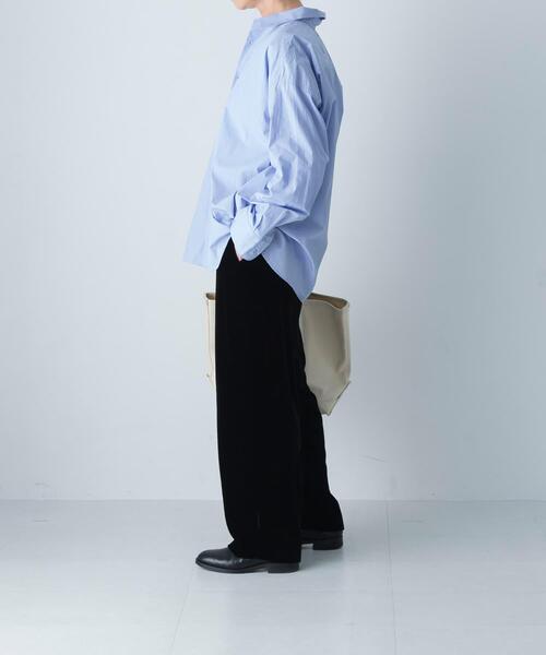 かぐれ(カグレ)の「コットンストライプレギュラーシャツ(シャツ/ブラウス・レディース・ブルー・FREE)」の4枚目の写真